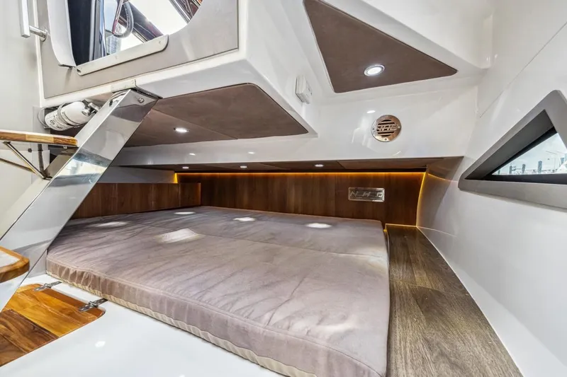  Yacht Photos Pics Luxurious interior cabin of 2024 NHD 355 Open Deck yacht with modern design.