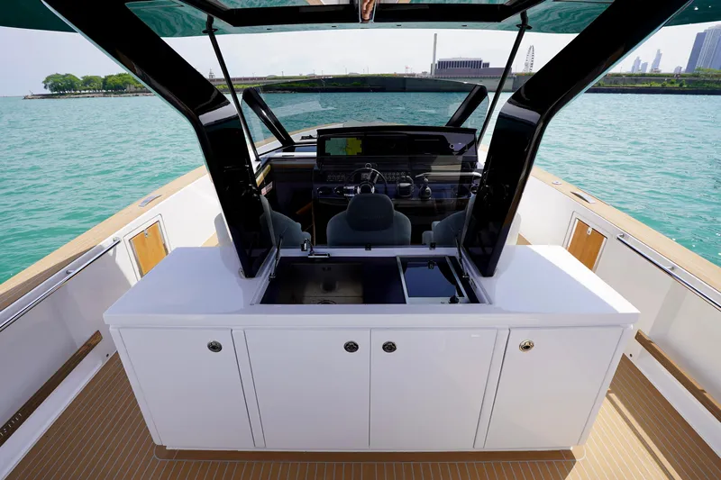 Yacht Photos Pics Modern Pardo Yachts P43, 2025 model, with sleek design and spacious deck on open water.