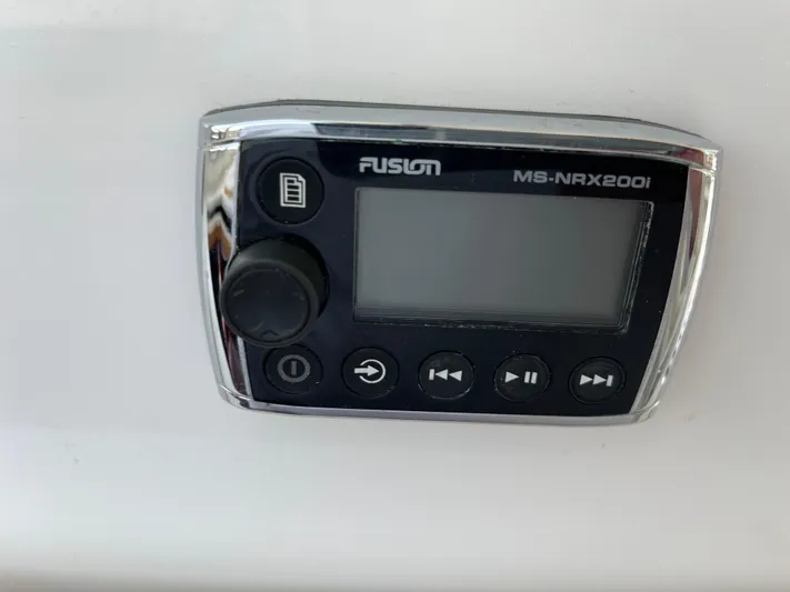  Yacht Photos Pics Fusion MS-NRX200i marine stereo control on 2016 Back Cove 34 Express boat.
