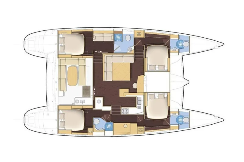  Yacht Photos Pics Floor plan of 2011 Lagoon LAGOON 500 catamaran, featuring cabins and living areas.