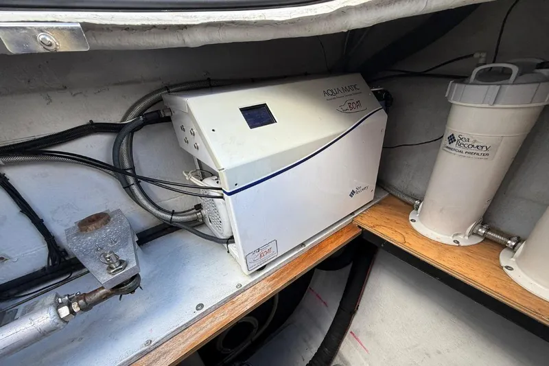  Yacht Photos Pics Water filtration system in a 2011 Lagoon LAGOON 500 yacht engine room.