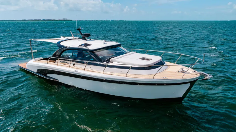 Mojo Yacht Photos Pics 2022 Anka 45 Coupe Cruiser yacht on open water.