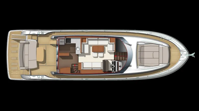  Yacht Photos Pics Manufacturer Provided Image: Top view of 2013 Prestige 550 S yacht interior layout.