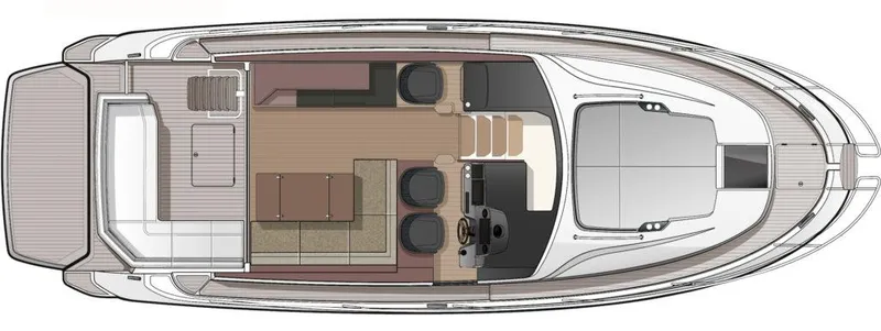 This Could Be Yours Yacht Photos Pics Top view layout of 2023 Bavaria R40 Coupe yacht interior design.
