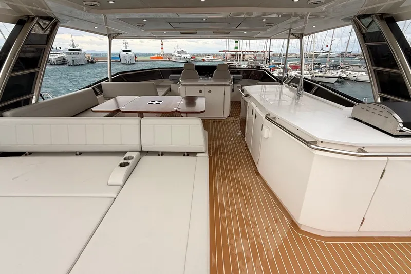  Yacht Photos Pics Luxurious 2025 Aquila 50 Yacht interior with spacious seating and modern amenities.