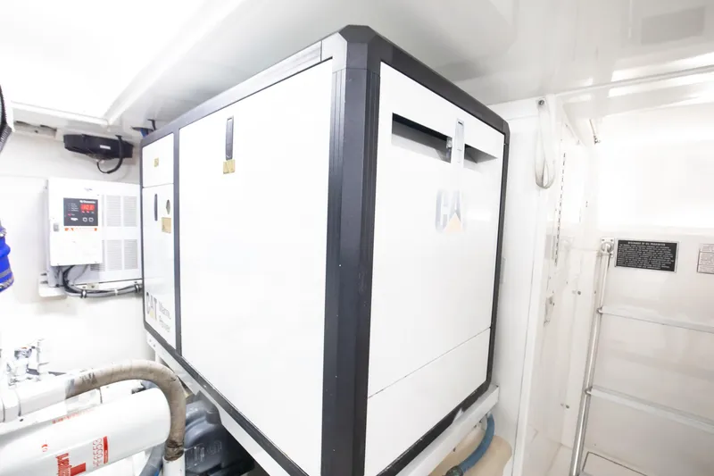 Love Boat Yacht Photos Pics Engine room of 2015 Ocean Yachts 64 Convertible with CAT marine power unit.