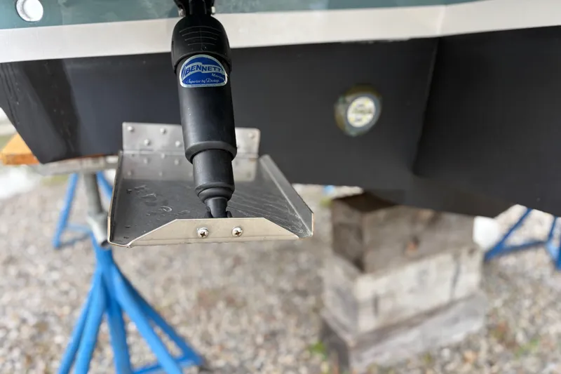  Yacht Photos Pics Boat trim tab with Bennett Marine actuator on Weaver 270, 2025 model.