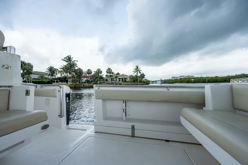  Yacht Photos Pics View from the deck of a 2015 Belzona 32C boat on a cloudy day.