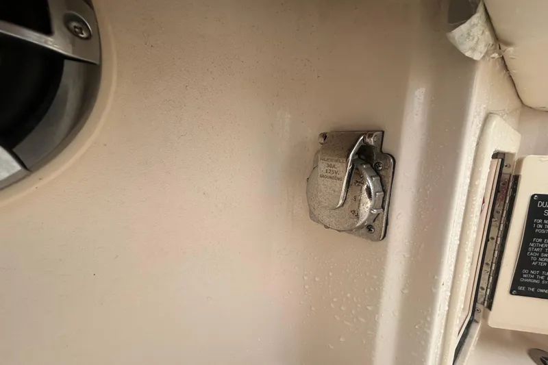  Yacht Photos Pics 2023 Grady-White Freedom 307 boat electrical outlet and control panel detail.