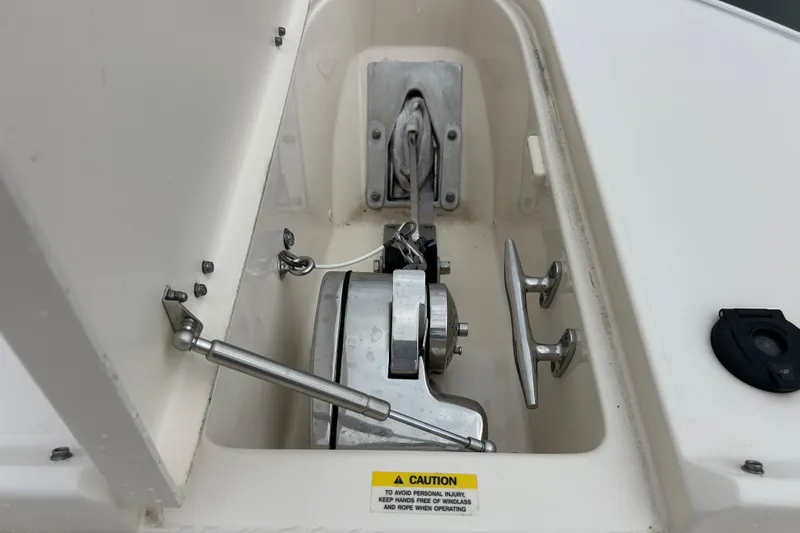  Yacht Photos Pics 2023 Grady-White Freedom 307 anchor locker with windlass and cleats.