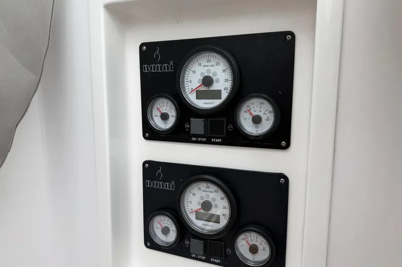 Aurora Yacht Photos Pics Instrument panel of 2025 C-Catamarans 48, featuring gauges and controls.