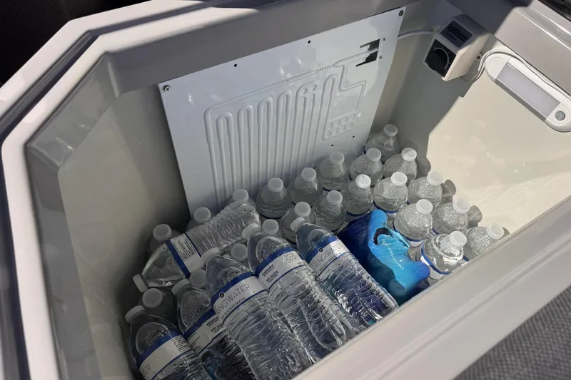  Yacht Photos Pics Cooler filled with bottled water inside Skipper-BSK 38NC, 2025 model.