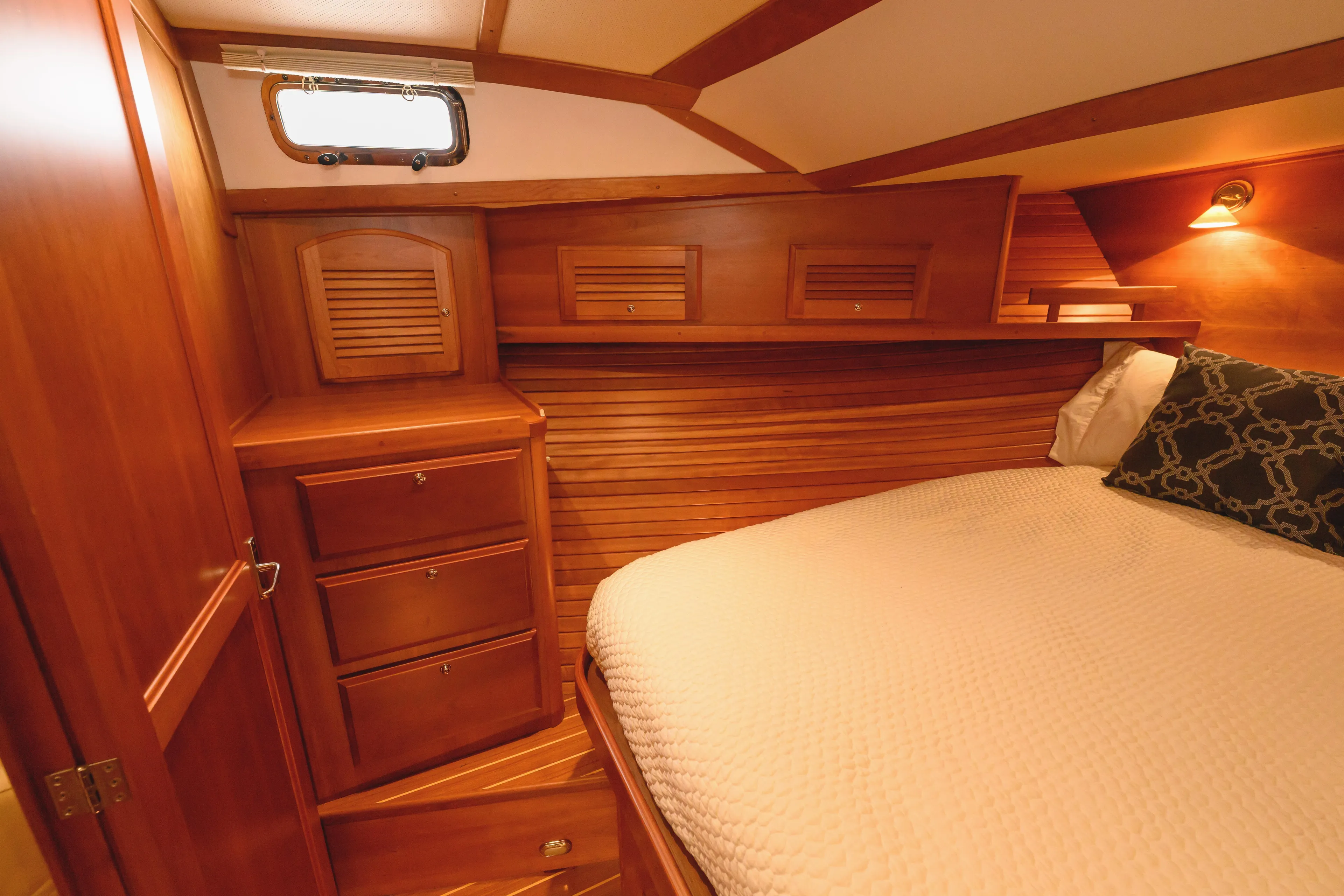 More Mojo Yacht Photos Pics Luxurious wooden cabin interior of 2009 Sabre 42 Hard Top Express yacht.