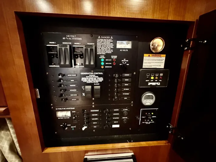  Yacht Photos Pics Electrical control panel inside 2006 Cruisers Yachts 340 Express boat.