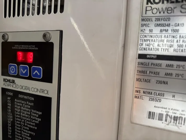  Yacht Photos Pics Kohler power system control panel on a 2016 Azimut 54 yacht.