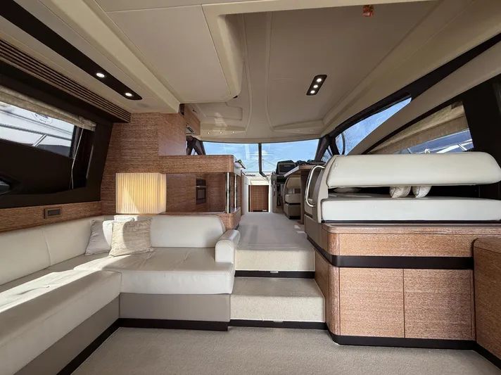  Yacht Photos Pics Luxurious interior of a 2016 Azimut 54 yacht with elegant seating and modern design.