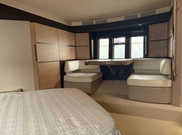  Yacht Photos Pics Interior of 2016 Azimut 54 yacht with cozy seating and modern design.