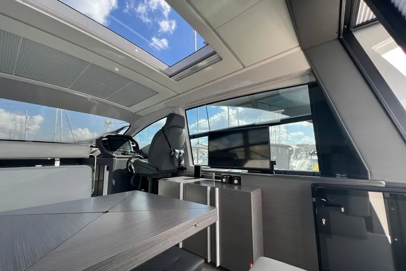 Rivo Co Rivo Yacht Photos Pics Interior of 2019 Pershing 5x yacht with modern design and panoramic windows.
