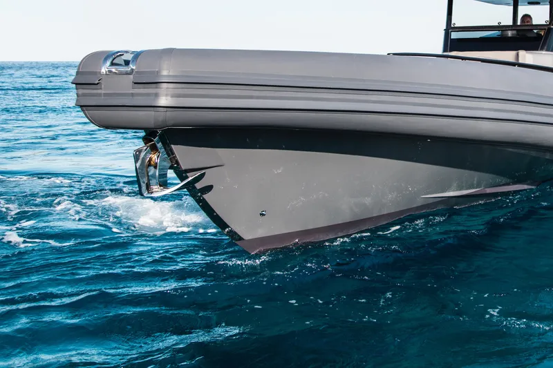 Black Shiver 120 Efb Yacht Photos Pics Novamarine Black Shiver 120 Diesel 2025 cruising on open sea, showcasing sleek design.