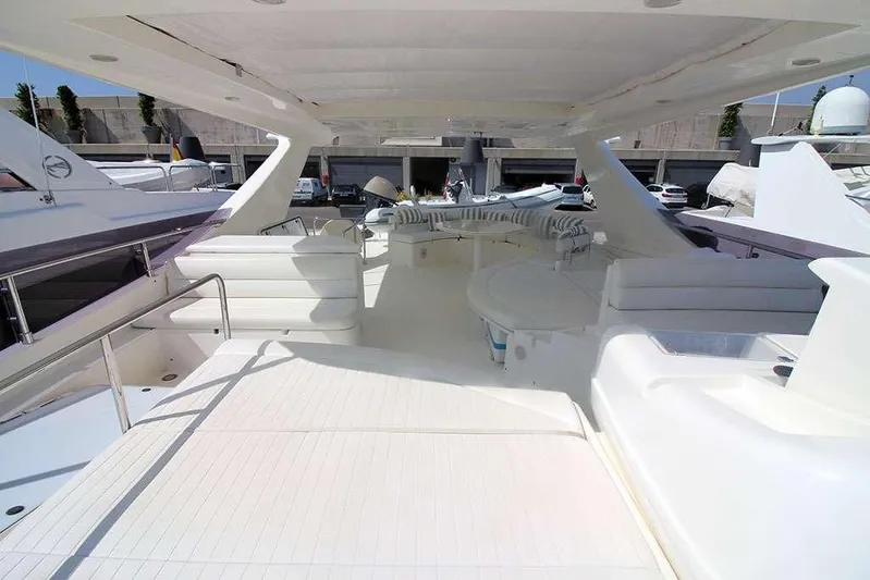  Yacht Photos Pics Luxurious 2006 Ferretti Yachts 780 deck with spacious seating and modern design.