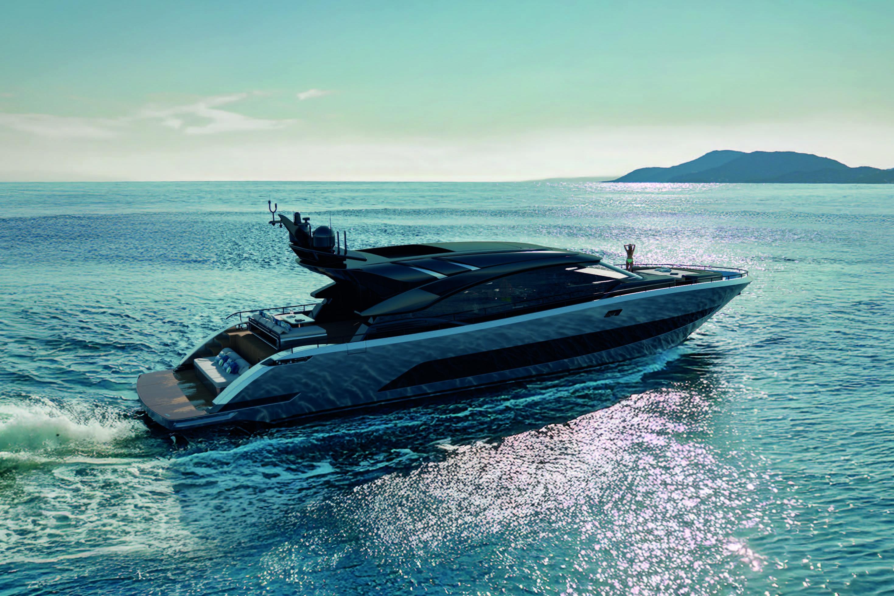 Luxurious 2026 AB YACHTS AB 95S cruising on serene ocean waters.