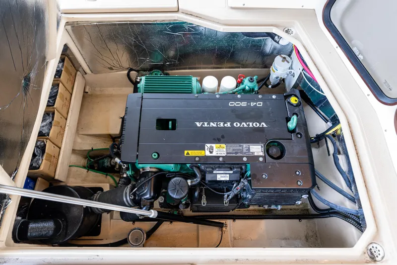 The Western Yacht Photos Pics Engine compartment of a 2014 Ranger Tugs R-31CB with Volvo Penta D4-300 engine.
