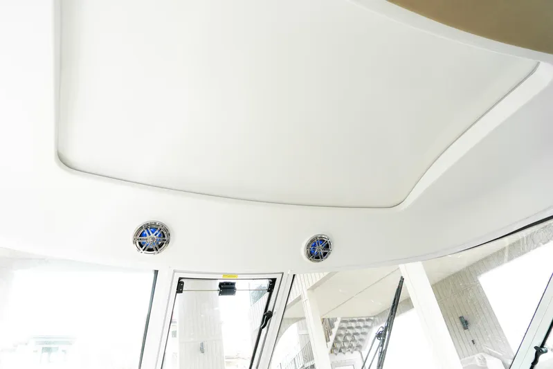  Yacht Photos Pics Ceiling view of 2016 Formula 45 Yacht with circular vents and sleek design.