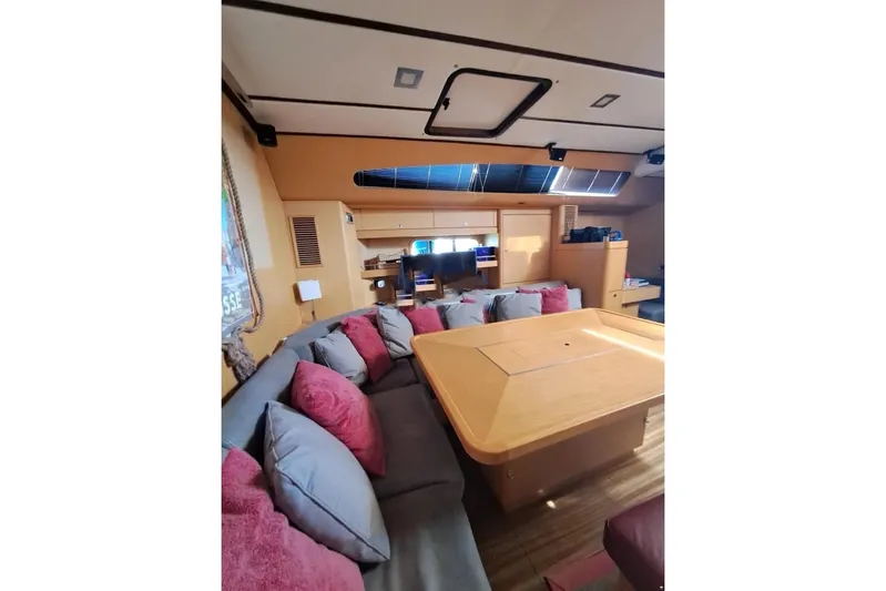  Yacht Photos Pics Luxurious interior of 2009 Franchini 63 S yacht with cozy seating and modern design.