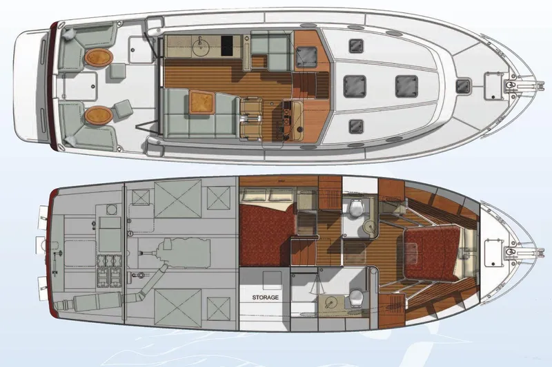  Yacht Photos Pics 2017 Back Cove 41 yacht floor plan with detailed interior layout.