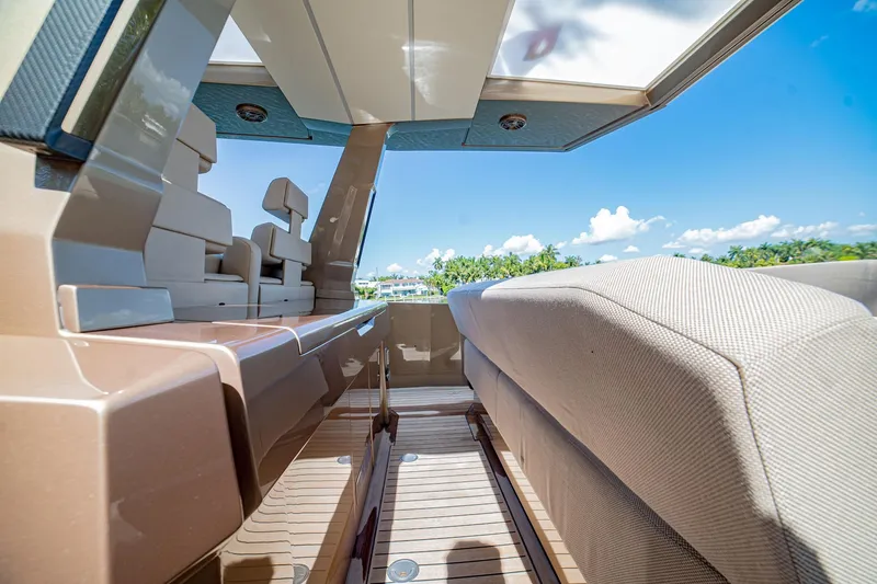 Tender Owl Yacht Photos Pics Carbon Fiber Galley Behind Helm Seats