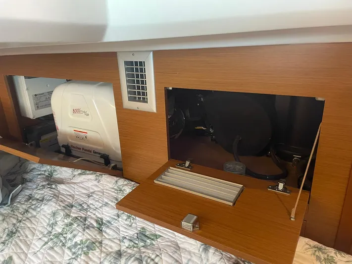 Shaz Yacht Photos Pics Interior view of a 2020 Jeanneau Sun Odyssey 410 with Fischer Panda generator.
