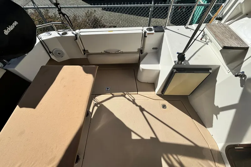  Yacht Photos Pics 2015 Ranger Tugs R-31 CB boat deck with seating and storage compartments.