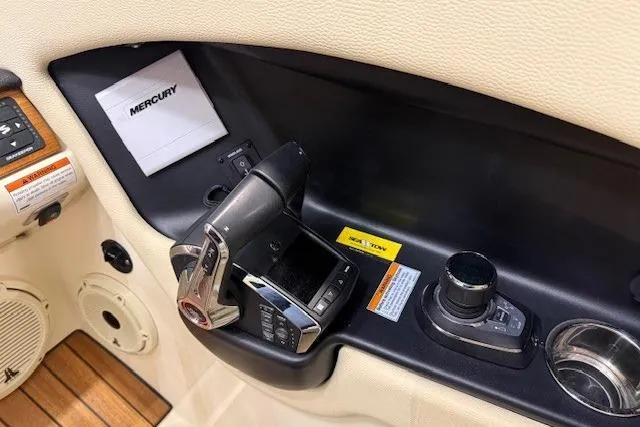  Yacht Photos Pics Control panel of 2023 Chris-Craft Calypso 28 boat with Mercury components.