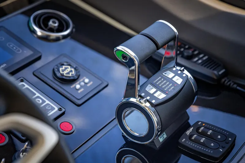 Her Way Yacht Photos Pics Control panel of 2023 Princess Y72 yacht with advanced navigation features.