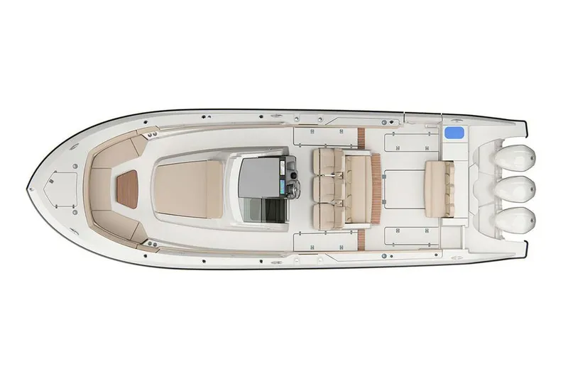  Yacht Photos Pics Manufacturer Provided Image: Top view of 2019 Pursuit S 368 Sport boat layout.