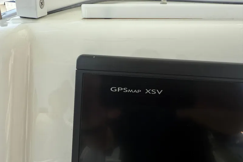  Yacht Photos Pics GPSMAP XSV display on 2018 Regulator 31 boat dashboard.