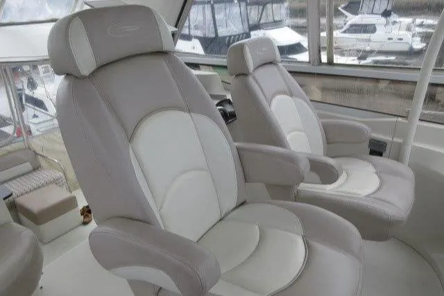  Yacht Photos Pics Luxurious seating on 2008 Carver 47 Motor Yacht, featuring plush, ergonomic design.