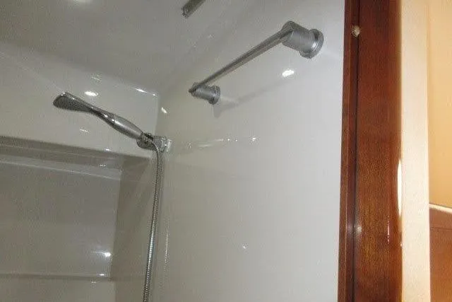  Yacht Photos Pics Shower area in 2008 Carver 47 Motor Yacht with chrome fixtures.
