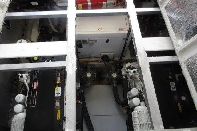  Yacht Photos Pics Engine room of 2008 Carver 47 Motor Yacht, showcasing machinery and equipment.