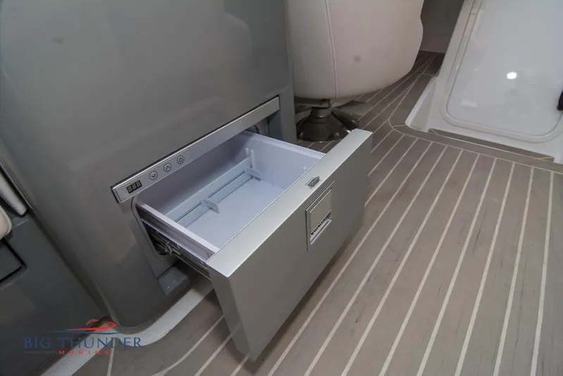  Yacht Photos Pics Open drawer refrigerator in 2019 Donzi 41 GT boat interior.