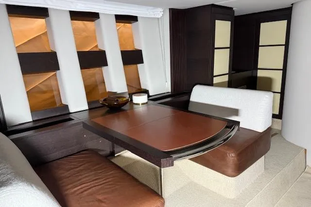  Yacht Photos Pics Luxurious interior of 2011 Azimut 62S Italia yacht with elegant seating and modern design.