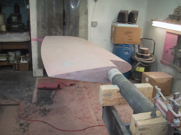 Blue Yacht Photos Pics Workshop scene with a C&C 51 XL C/B boat component under construction, 1994 model.