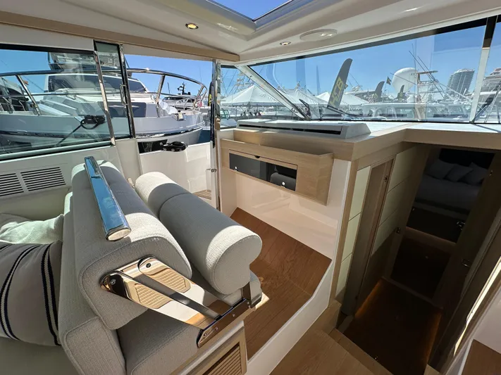  Yacht Photos Pics Interior of 2026 Delta Powerboats 48 Coupe, featuring modern design and luxurious seating.