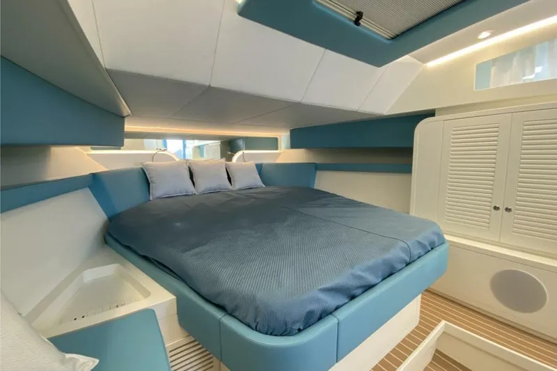  Yacht Photos Pics Luxurious cabin interior of 2027 Canados Gladiator 431 Walk-around yacht.