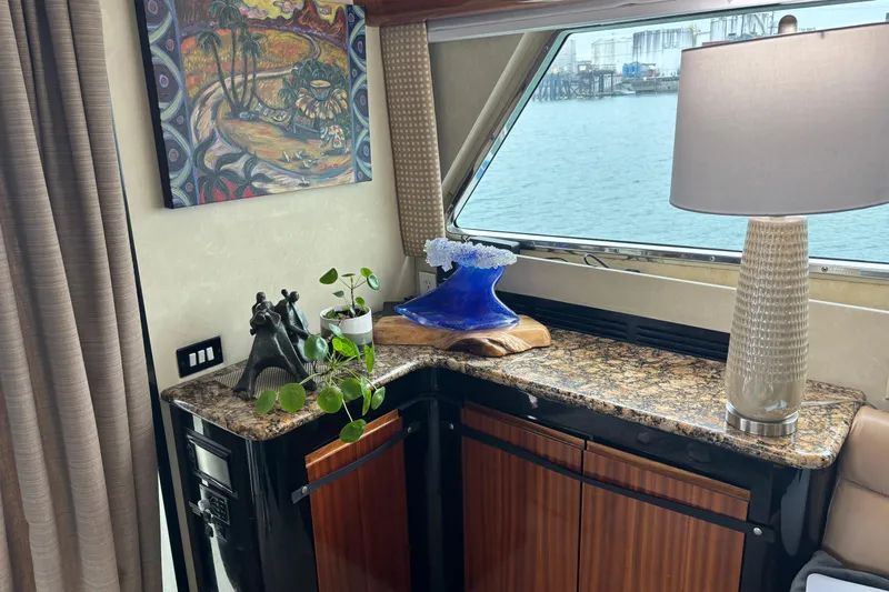  Yacht Photos Pics Luxurious 1986 Maiora Phantom yacht interior with elegant decor and ocean view.