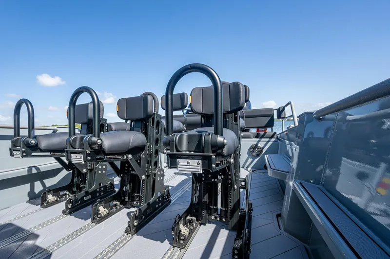  Yacht Photos Pics 2023 SAFE Boats Interceptor interior with advanced seating, showcasing modern design and functionality.