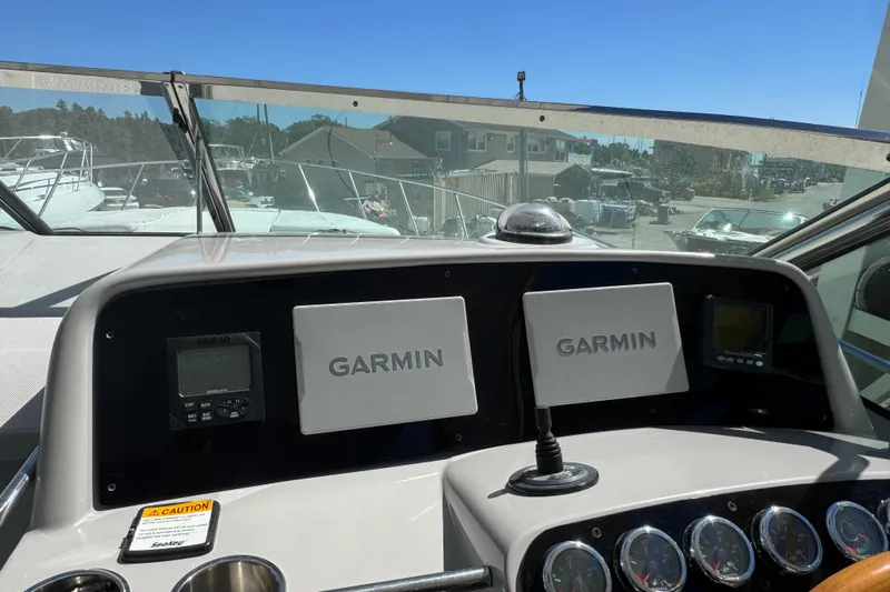  Yacht Photos Pics Dashboard of a 2006 Formula 40 Performance Cruiser with Garmin navigation systems.