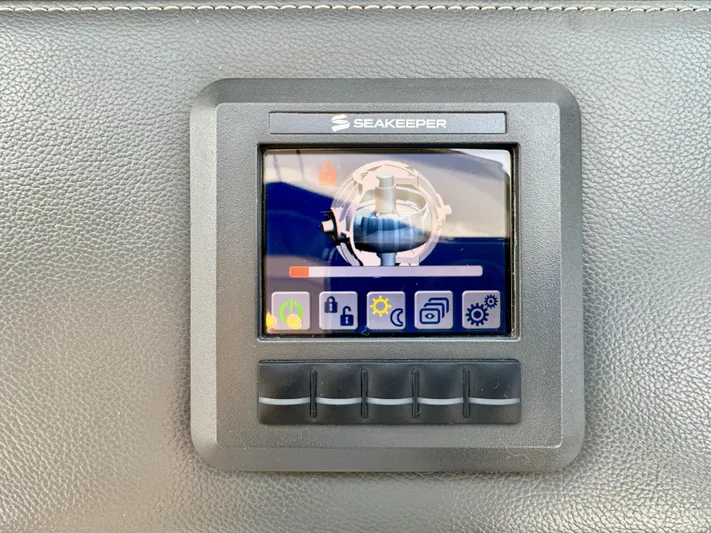 Waves III Yacht Photos Pics Seakeeper control panel on 2017 Maritimo M51 yacht dashboard.