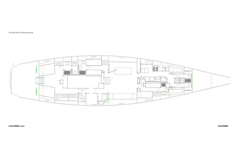 Green Eyes Yacht Photos Pics Floor plan of 2001 Wally Full Displacement Sailing Yacht, showcasing interior layout.