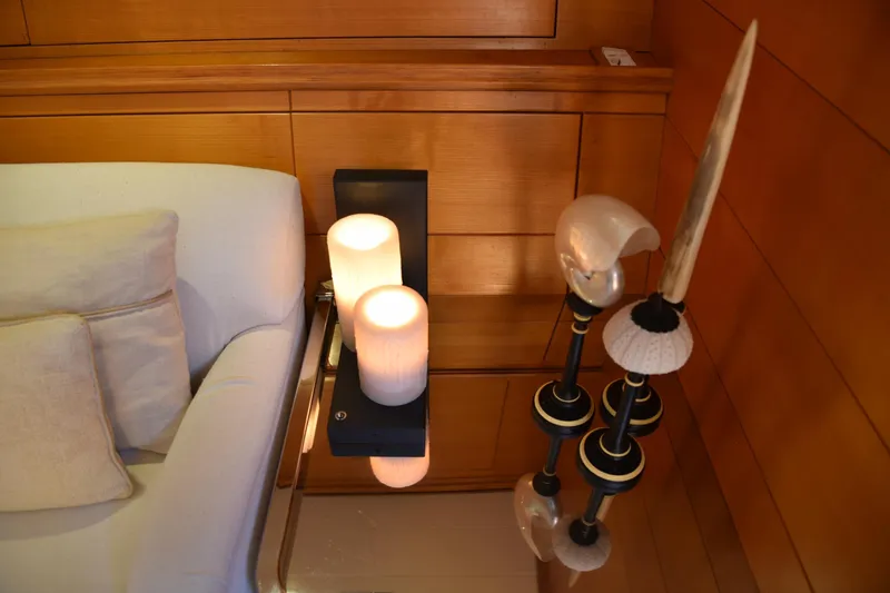 Green Eyes Yacht Photos Pics Luxurious yacht interior with modern decor and soft lighting, Wally Full Displacement Sailing Yacht, 2001.